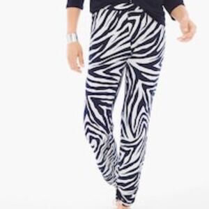 Chico's Knit Kit Zebra-Print Skimmer Ultimate Fit Pants Color Ink Size 3 (XL)